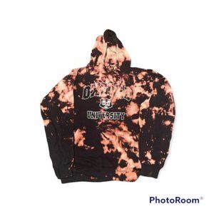 Acid Wash New Ashford University Hoodie, Adult Mens XL, Reworked apparel